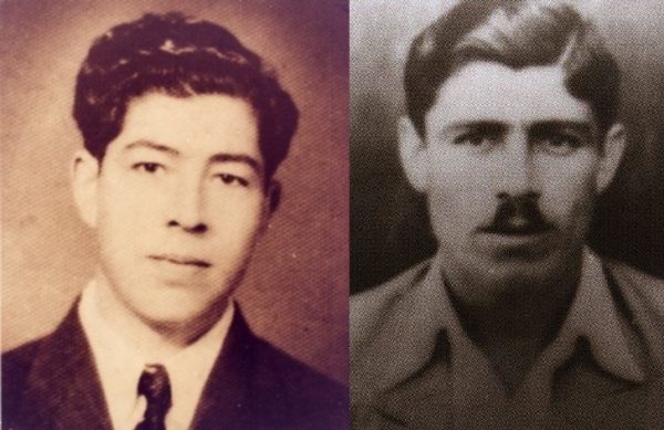 Οι αγωνιστές της ΕΟΚΑ που πέθαναν στις 6 Οκτωβρίου 1958, Χαράλαμπος Πεττεμερίδης (δεξιά) και Σάββας Ζάνος (αριστερά)