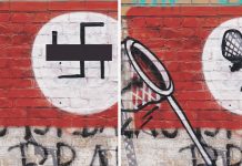 Η σβάστικα που έγινε μύγα. Πώς μια ομάδα καλλιτεχνών μετέτρεψε τα ναζιστικά σύμβολα σε χρωματιστά γκράφιτι και τώρα τους καλούν παντού για να ζωγραφίσουν (βίντεο)